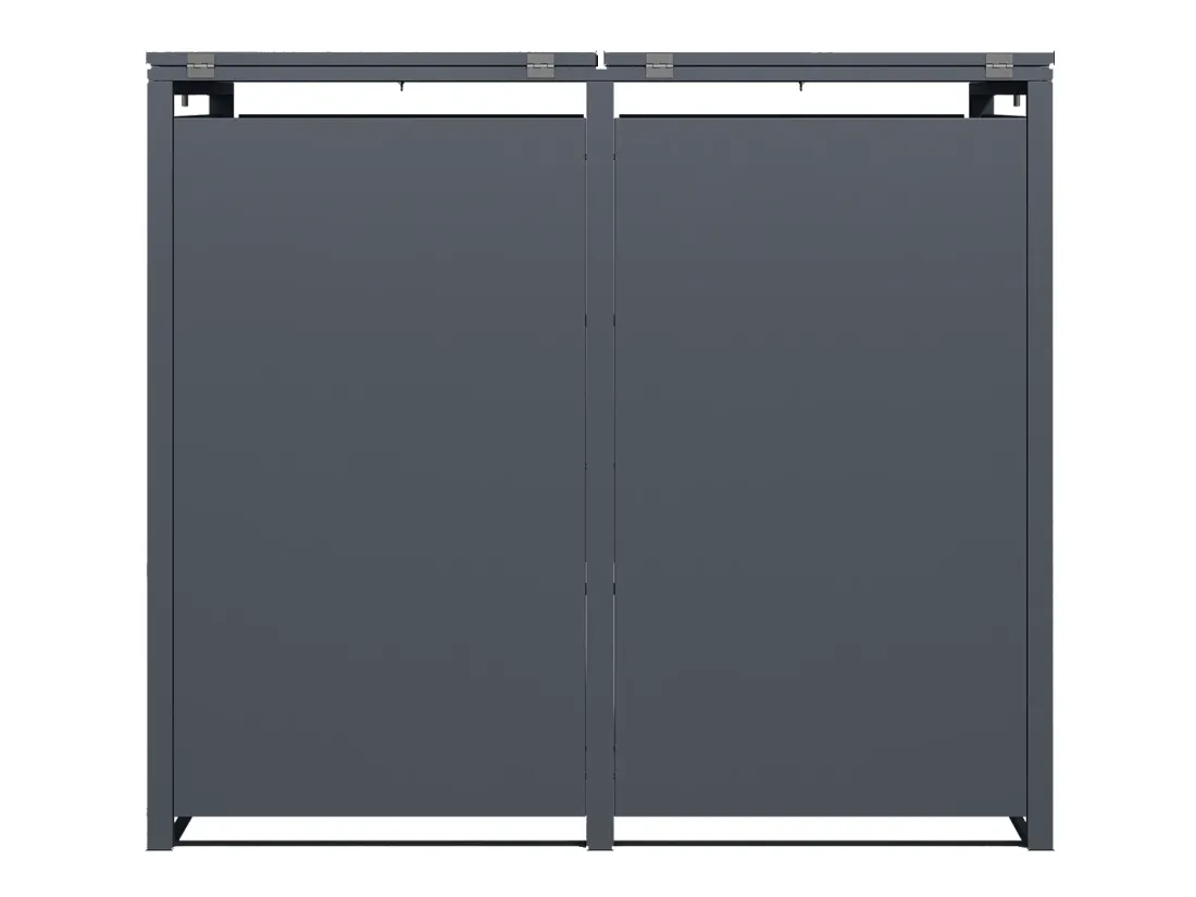 Anthracite Grey Solid Panel Wheelie Bin Storage - Double Bin Store - Image 6