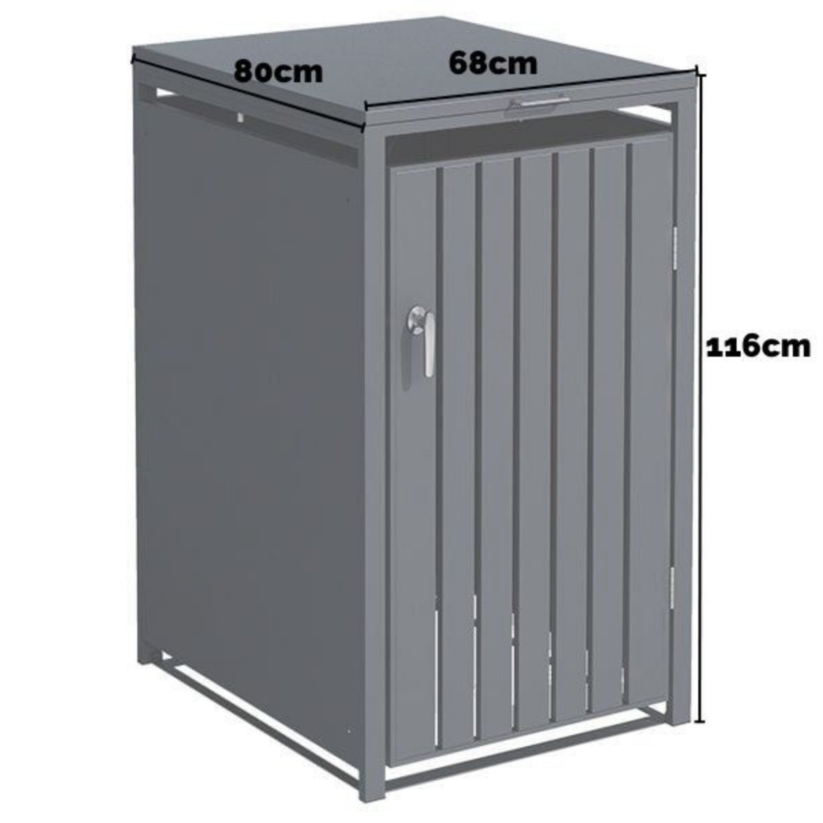 Anthracite Grey Wheelie Bin Storage - Single Bin Store - Image 4