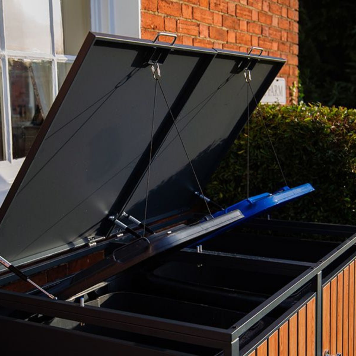Wood Effect Wheelie Bin Storage - Double Bin Store - Image 4